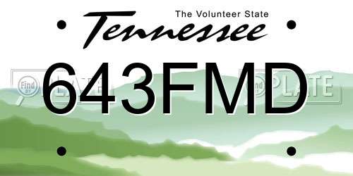 643FMD Tennessee License Plate