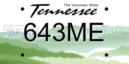 643ME Tennessee License Plate