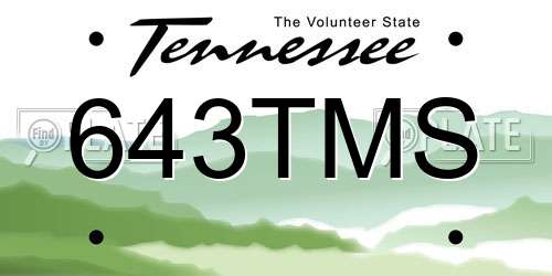 643TMS Tennessee License Plate