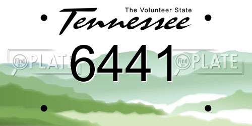 6441 Tennessee License Plate