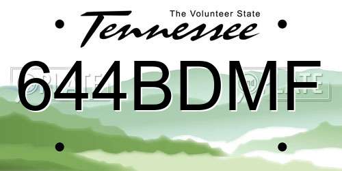 644BDMF Tennessee License Plate