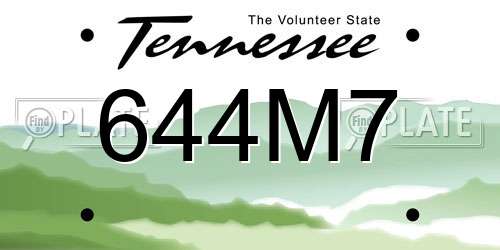 644M7 Tennessee License Plate