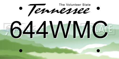 644WMC Tennessee License Plate