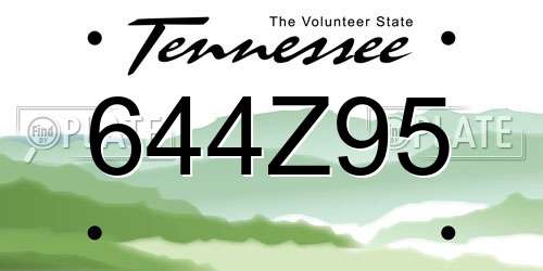 644Z95 Tennessee License Plate