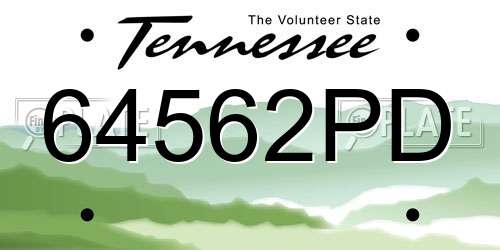 64562PD Tennessee License Plate