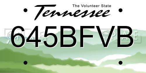 645BFVB Tennessee License Plate