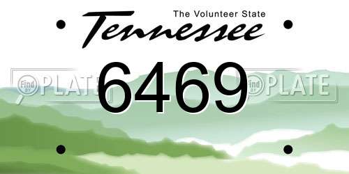 6469 Tennessee License Plate