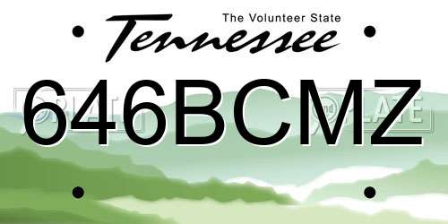 646BCMZ Tennessee License Plate