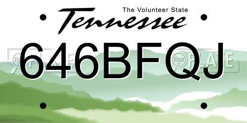 646BFQJ Tennessee License Plate