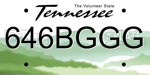 646BGGG Tennessee License Plate