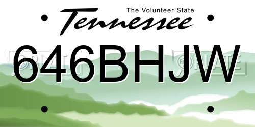 646BHJW Tennessee License Plate