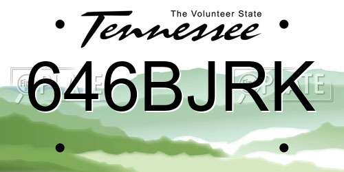 646BJRK Tennessee License Plate