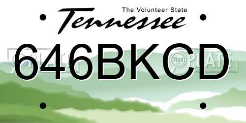 646BKCD Tennessee License Plate