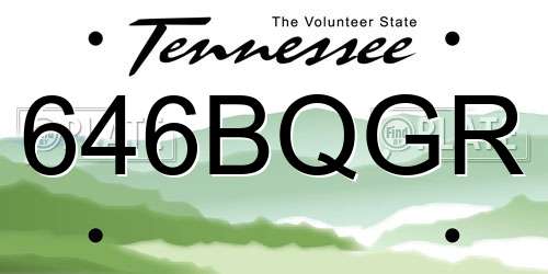 646BQGR Tennessee License Plate