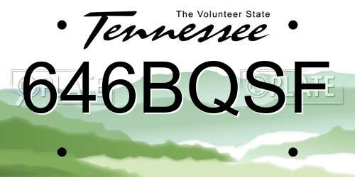646BQSF Tennessee License Plate