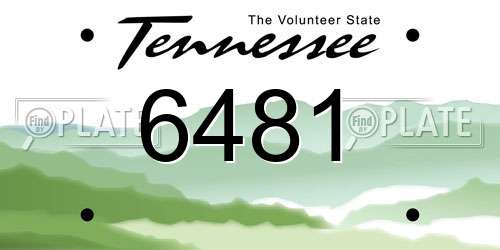 6481 Tennessee License Plate