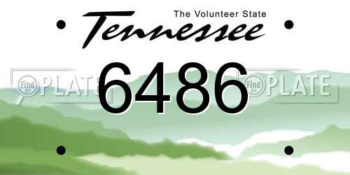6486 Tennessee License Plate