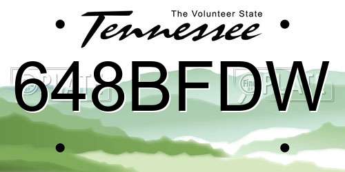 648BFDW Tennessee License Plate