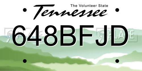 648BFJD Tennessee License Plate
