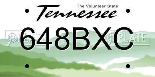 648BXC Tennessee License Plate