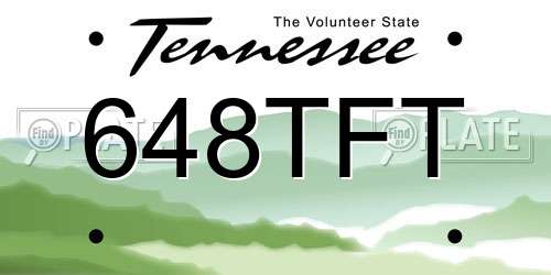 648TFT Tennessee License Plate