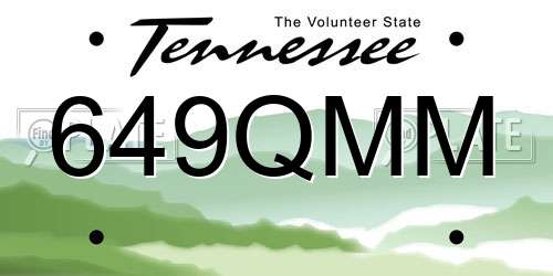 649QMM Tennessee License Plate
