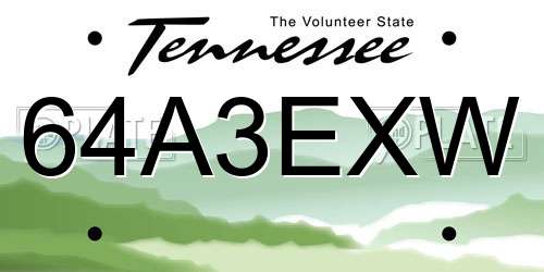64A3EXW Tennessee License Plate