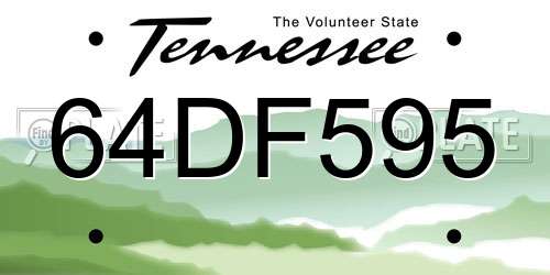 64DF595 Tennessee License Plate