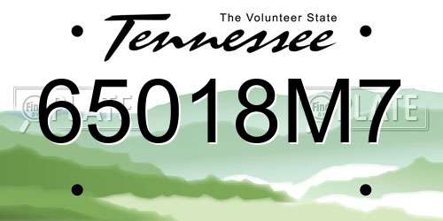 65018M7 Tennessee License Plate