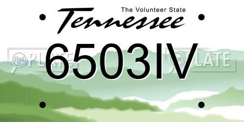 6503IV Tennessee License Plate