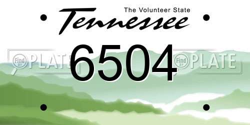 6504 Tennessee License Plate