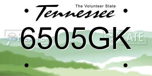6505GK Tennessee License Plate