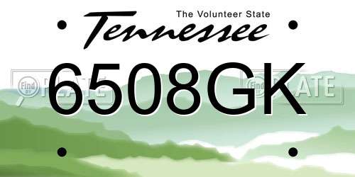 6508GK Tennessee License Plate