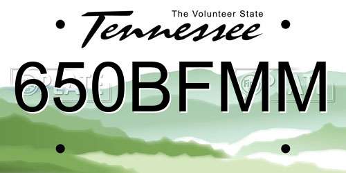 650BFMM Tennessee License Plate