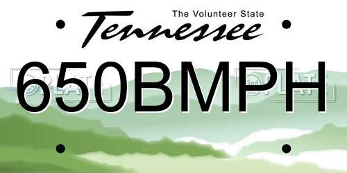 650BMPH Tennessee License Plate