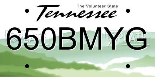 650BMYG Tennessee License Plate