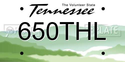 650THL Tennessee License Plate