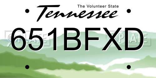 651BFXD Tennessee License Plate
