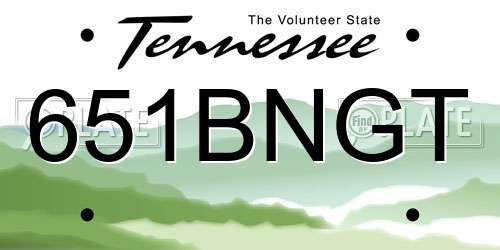 651BNGT Tennessee License Plate