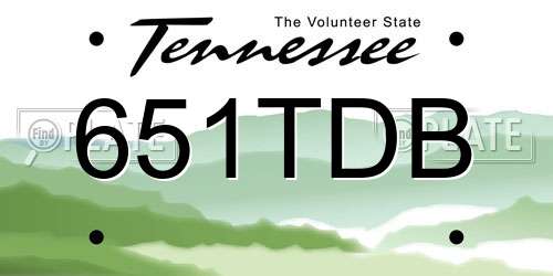 651TDB Tennessee License Plate