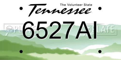 6527AI Tennessee License Plate