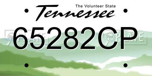 65282CP Tennessee License Plate