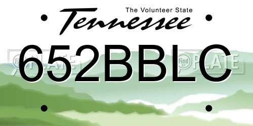 652BBLC Tennessee License Plate