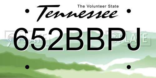 652BBPJ Tennessee License Plate