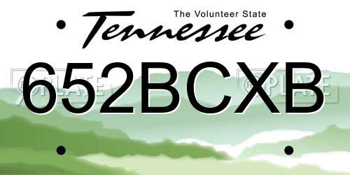 652BCXB Tennessee License Plate