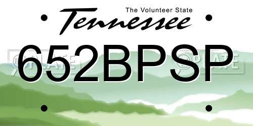652BPSP Tennessee License Plate