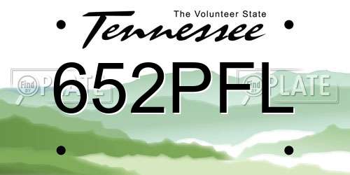 652PFL Tennessee License Plate