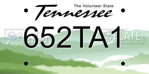 652TA1 Tennessee License Plate