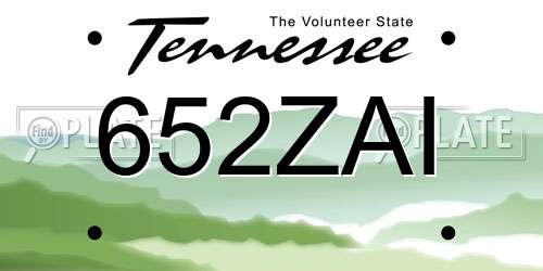 652ZAI Tennessee License Plate