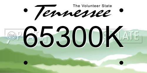 65300K Tennessee License Plate